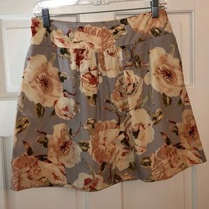J Crew 2 pleated floral skirt